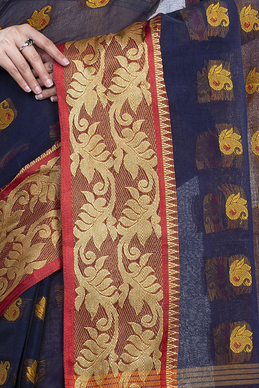 Naby Blue Pure Cotton HasFul Tant Saree (787)